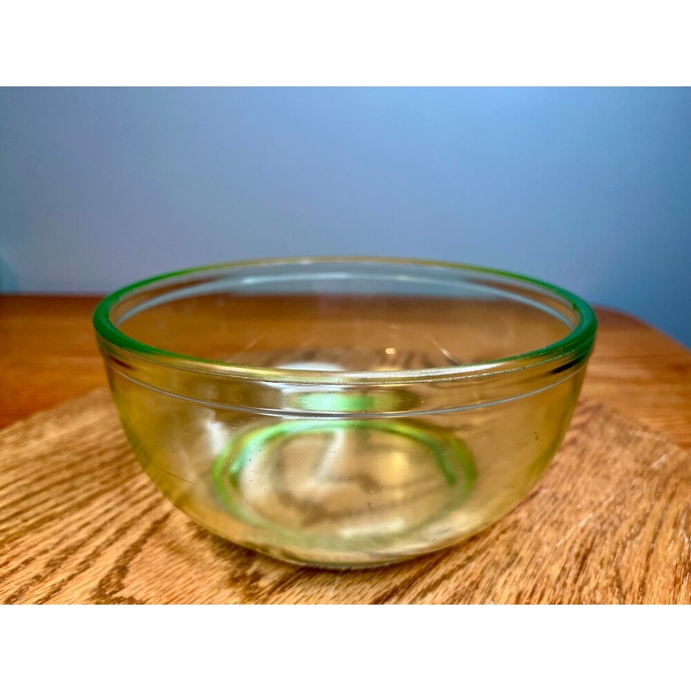1930s  Uranium Green  Depression glass Vintage Mixing Bowl